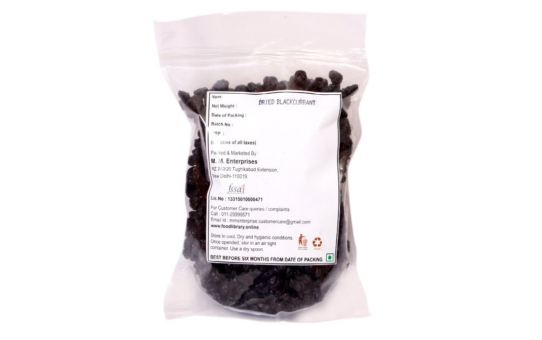 Food Library Dried Blackcurrant    Pack  400 grams
